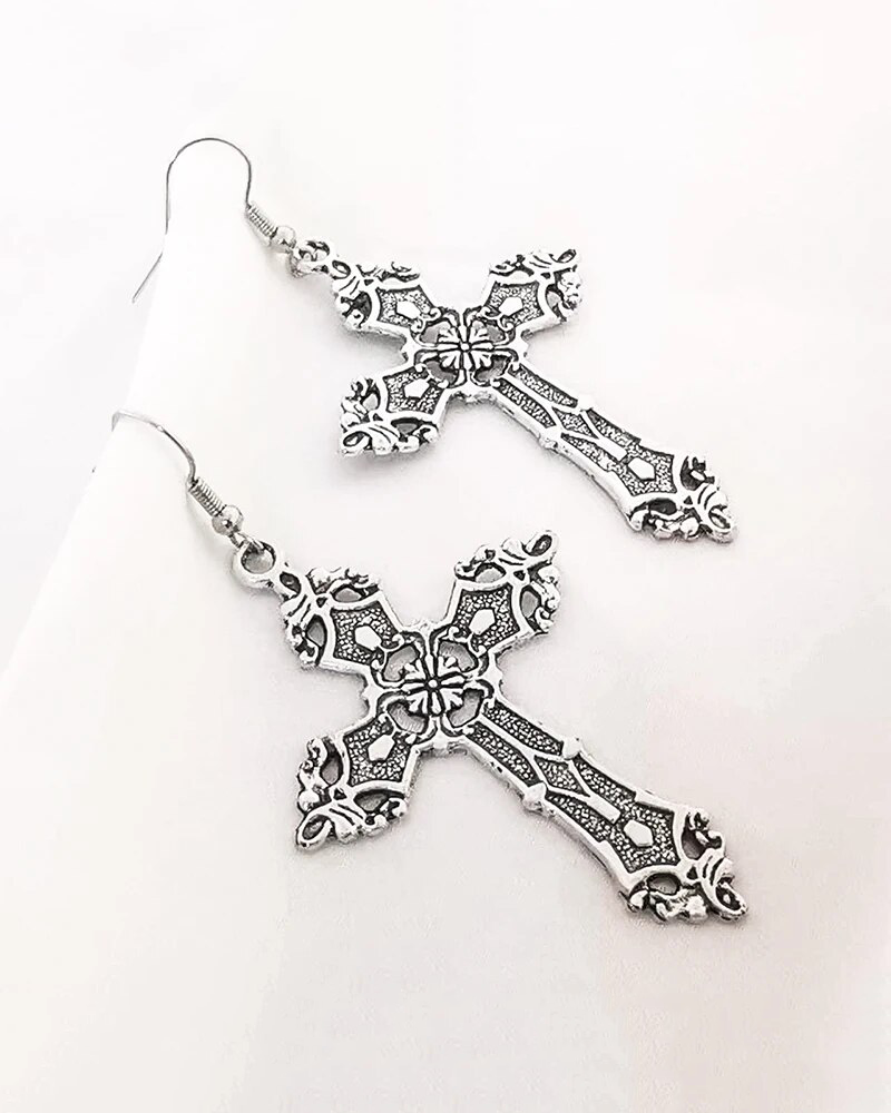 Gothic cross earring