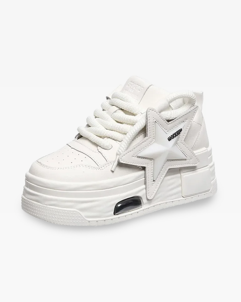 White sneakers with thick sole