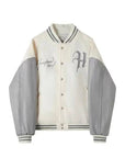 Beige varsity jacket