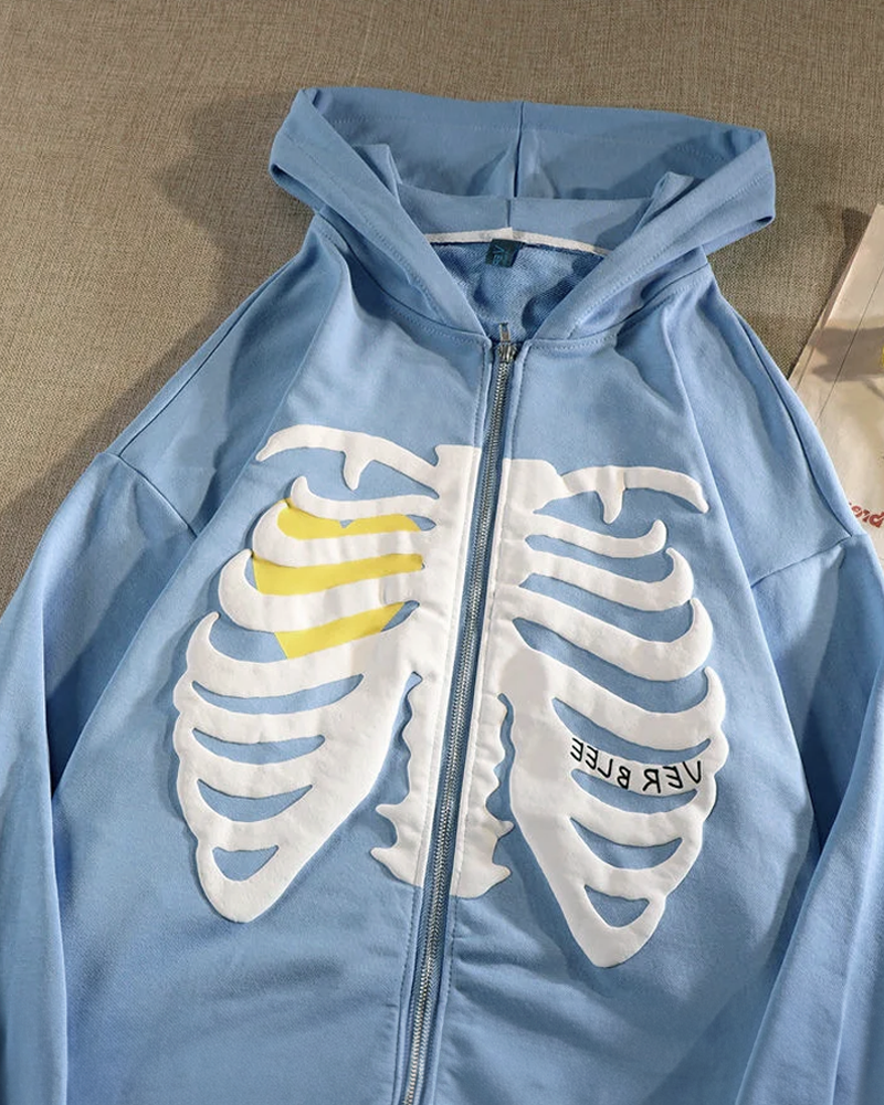 Skeleton Zip-up Sweatshirt