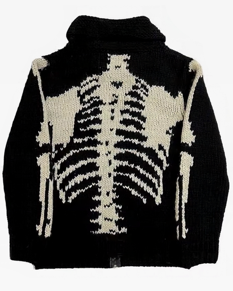 Skeleton zip-up hoodie