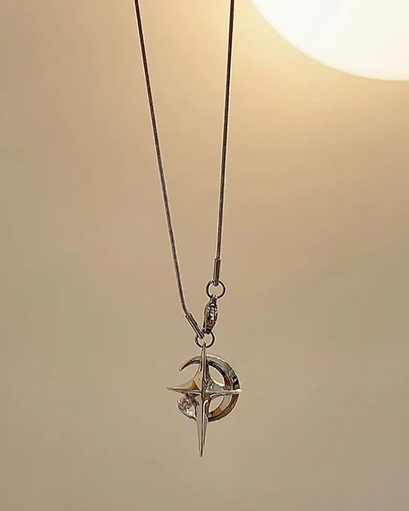 Moon and Star Necklace