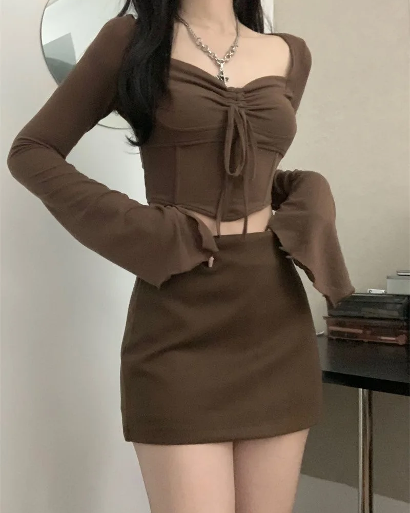 Mini skirt and top set