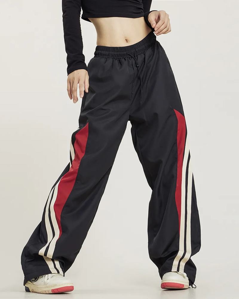 Black and red jogging pants