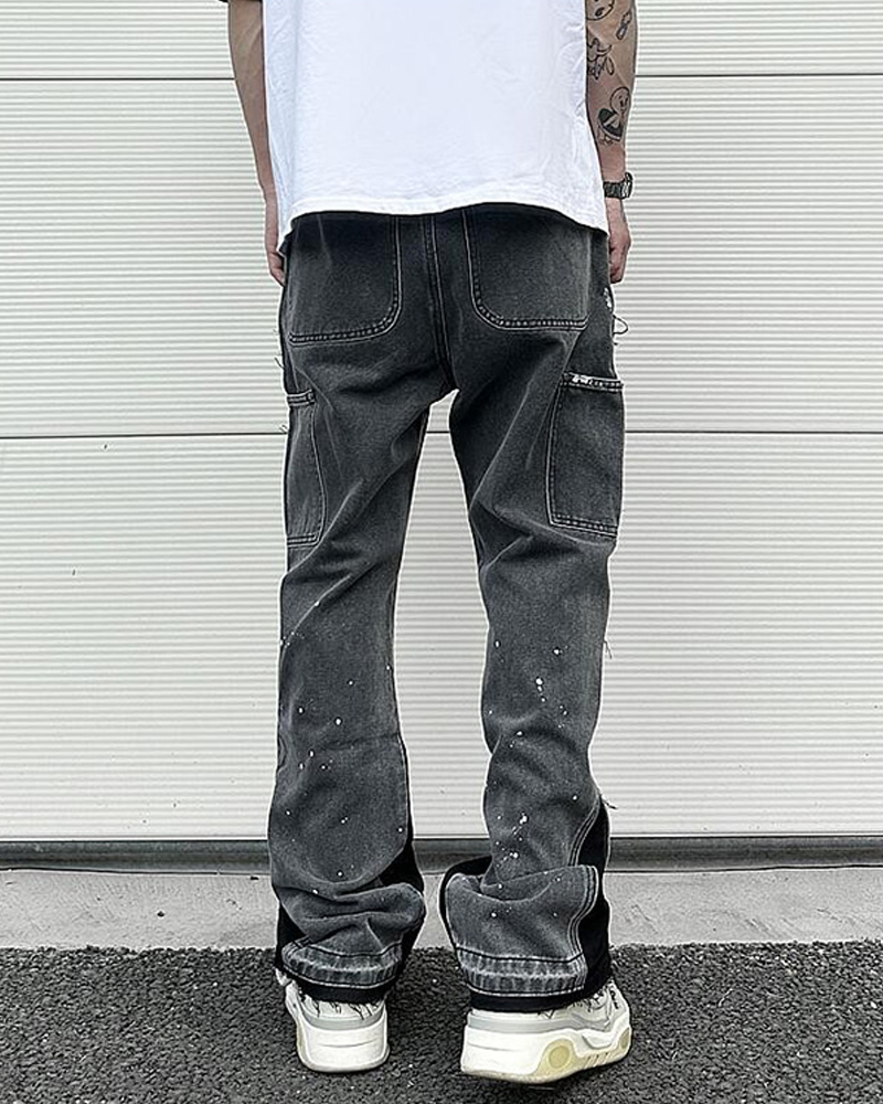 Men&#39;s patchwork jeans