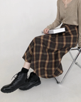 Mid-length checkered skirt