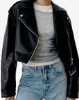 Short leather jacket