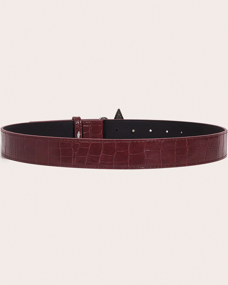 Red leather women&#39;s belt