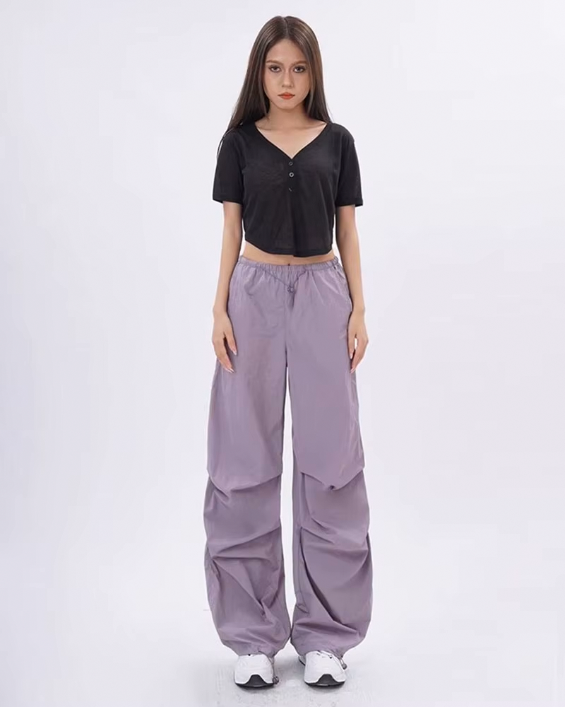 Purple parachute pants