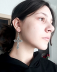 Gothic cross earring