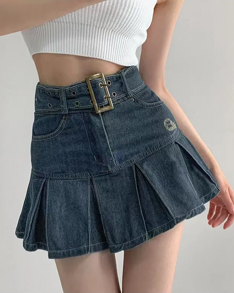 Mini denim skirt