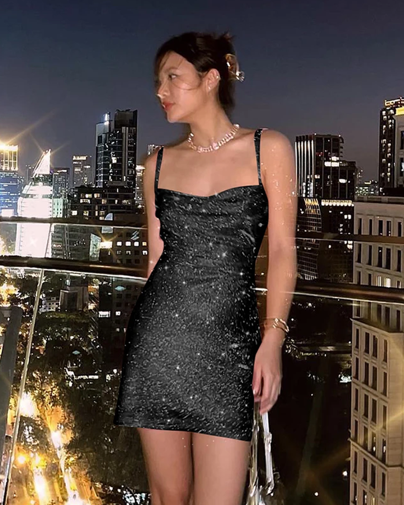 Black sequin dress