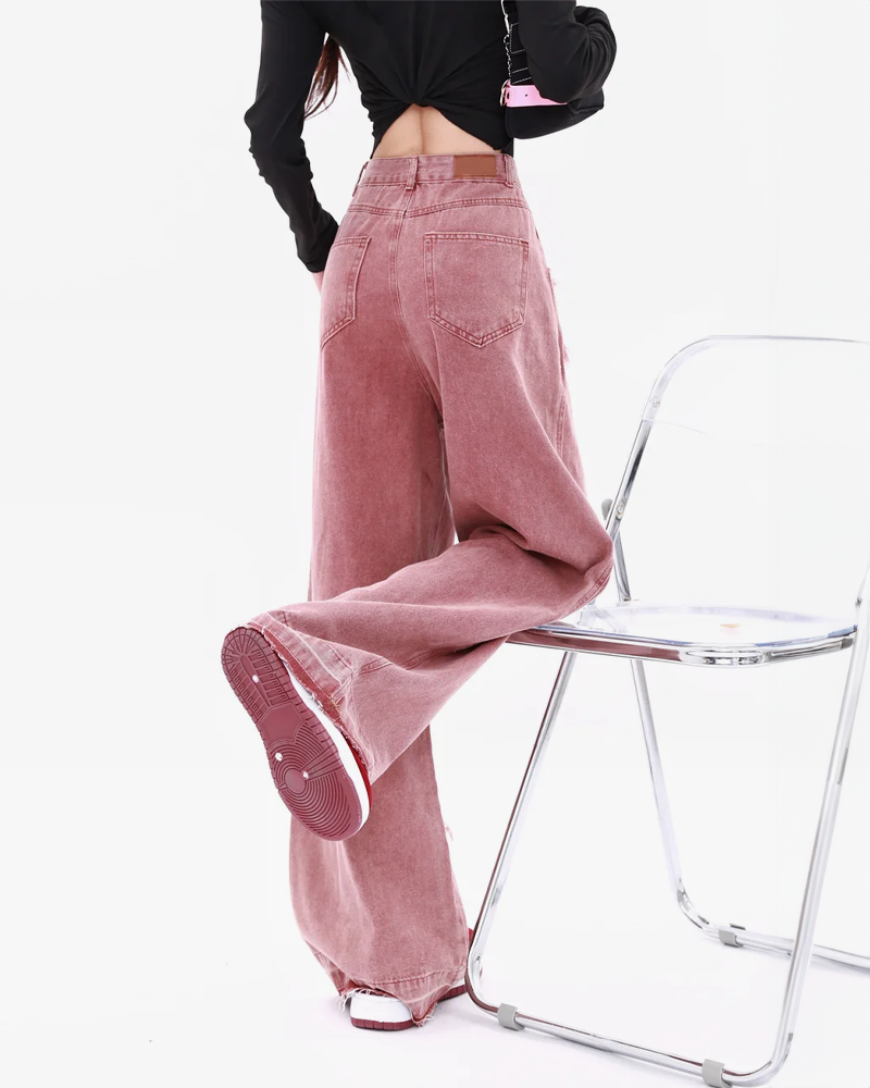 Pink baggy jeans