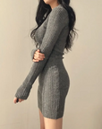 Gray sweater dress