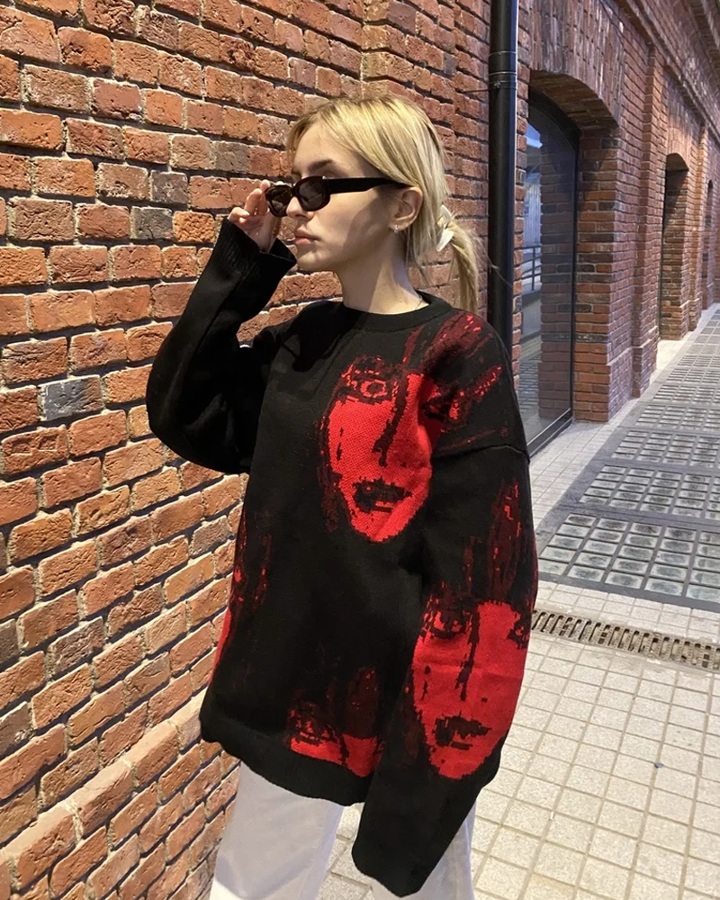 Black and red sweater