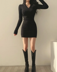 Black sweater dress