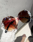 Sunglasses with rhinestones