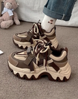 White and brown women's sneakers