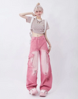 Pink cargo jeans