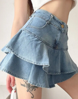 Short denim skirt