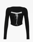 Black long sleeve crop top