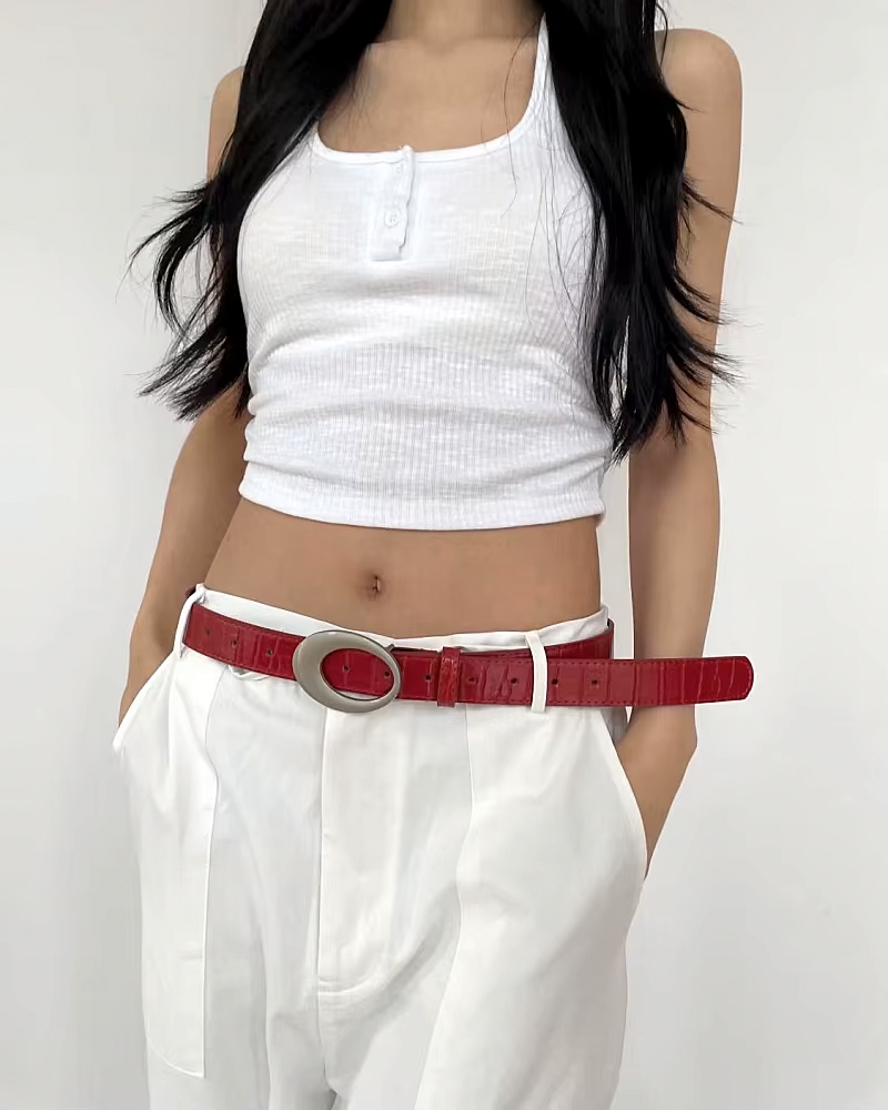 Oval buckle belt