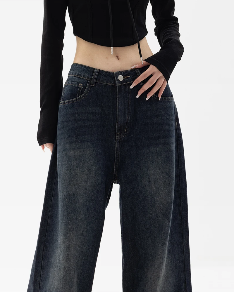 Dark blue baggy jeans