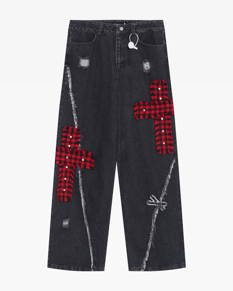 Jeans with cross