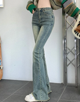 High-waisted flare jeans