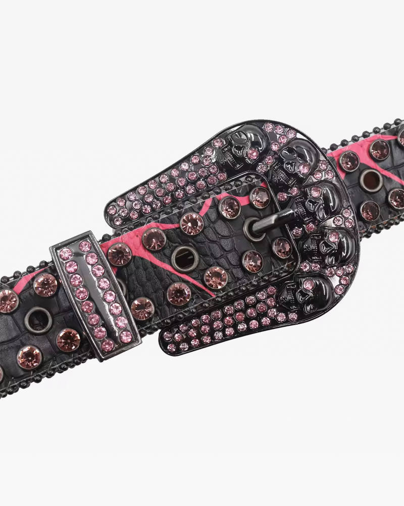 Skull rhinestone belt