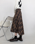 Mid-length checkered skirt