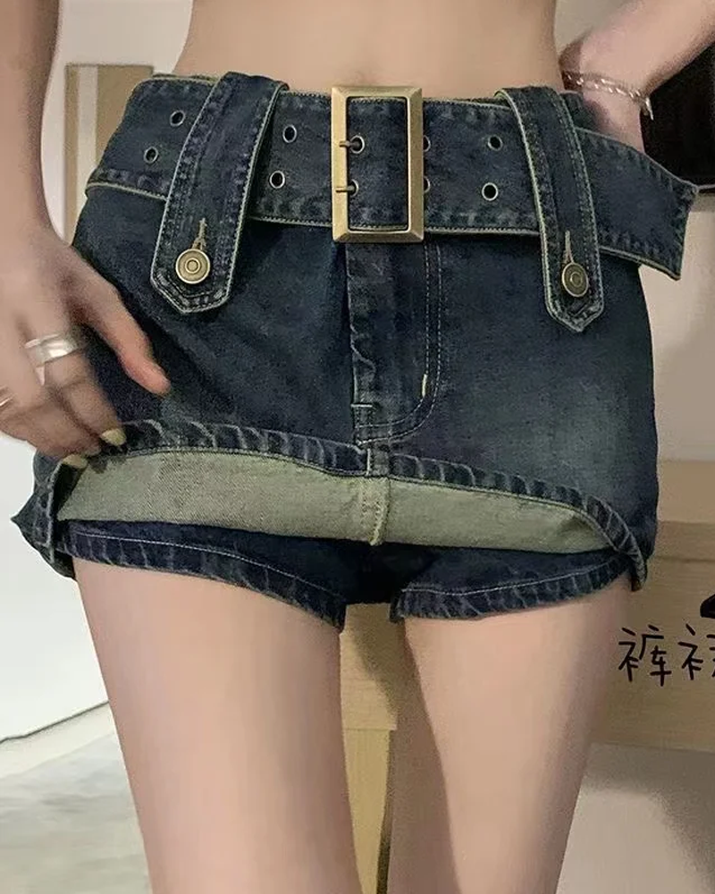 Denim mini skirt