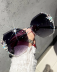 Sunglasses with rhinestones