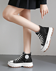 Black and white canvas shoes