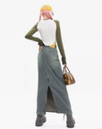 Women's long denim skirt