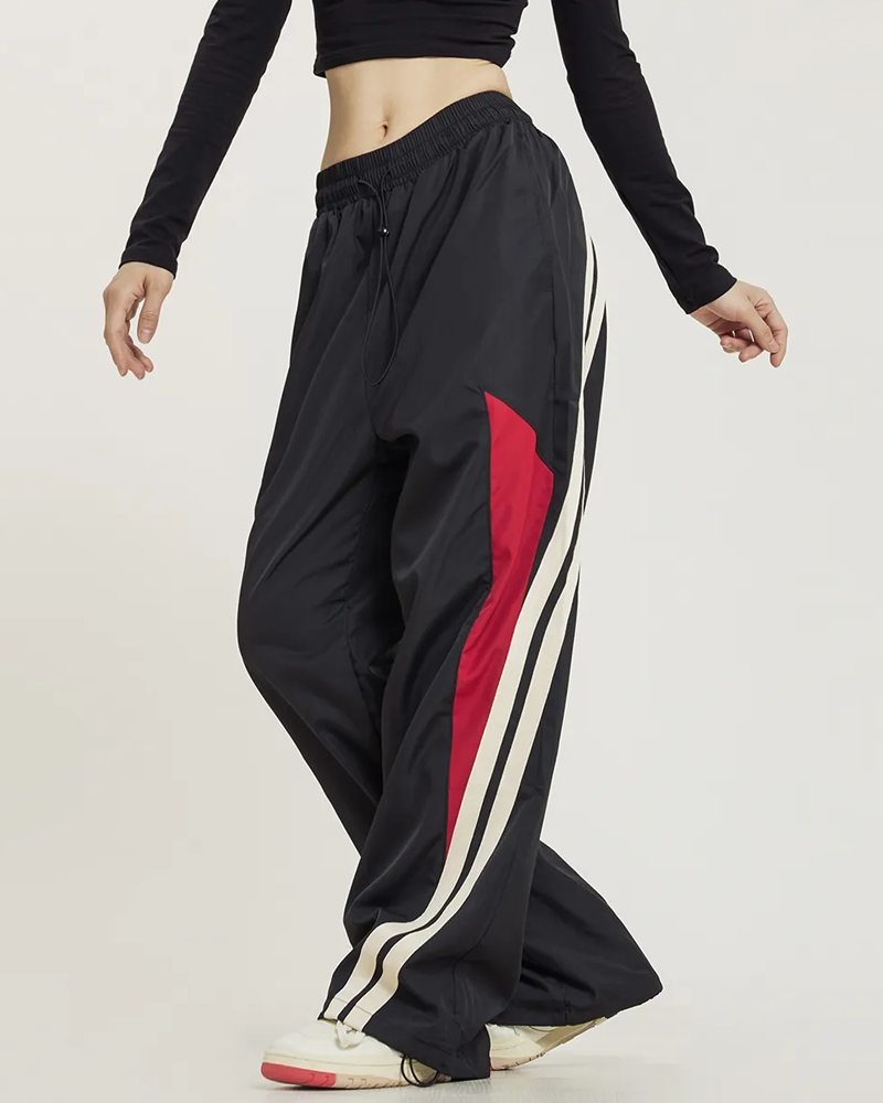 Black and red jogging pants