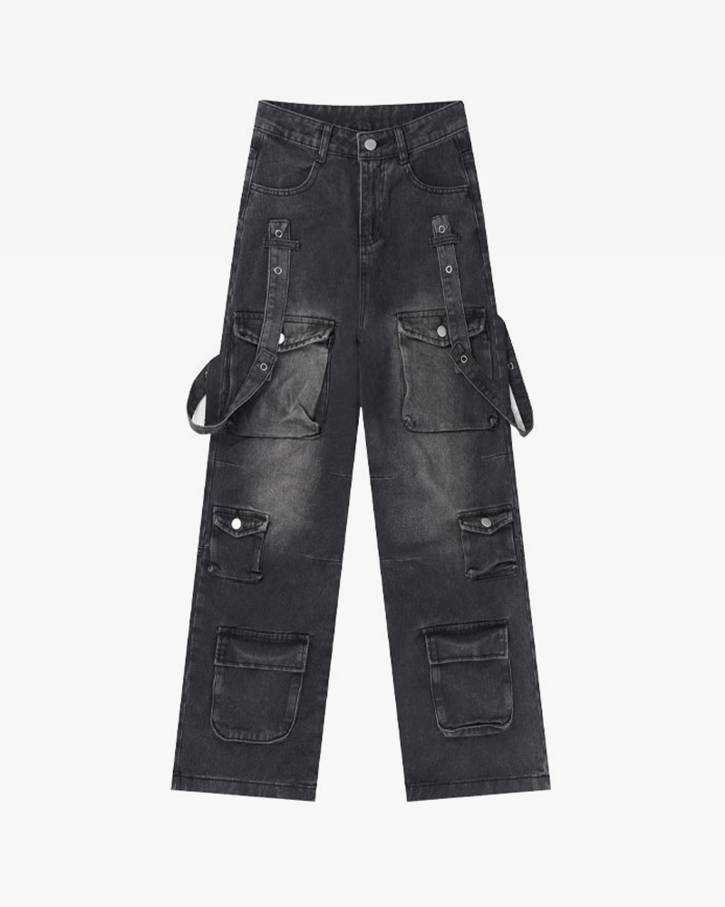 Black cargo jeans for women