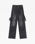 Black cargo jeans for women