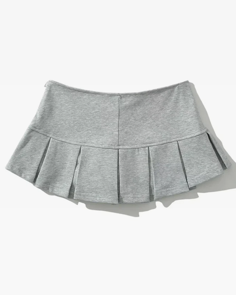 Gray pleated mini skirt