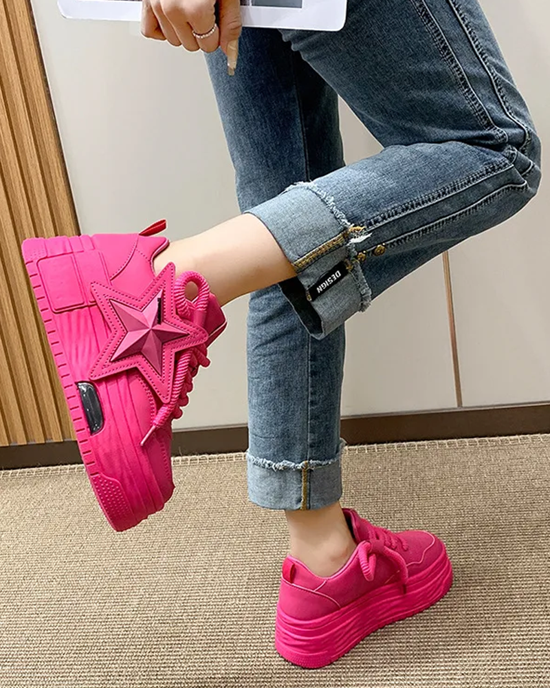 Fuchsia pink women&#39;s sneakers