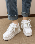 White sneakers with thick sole