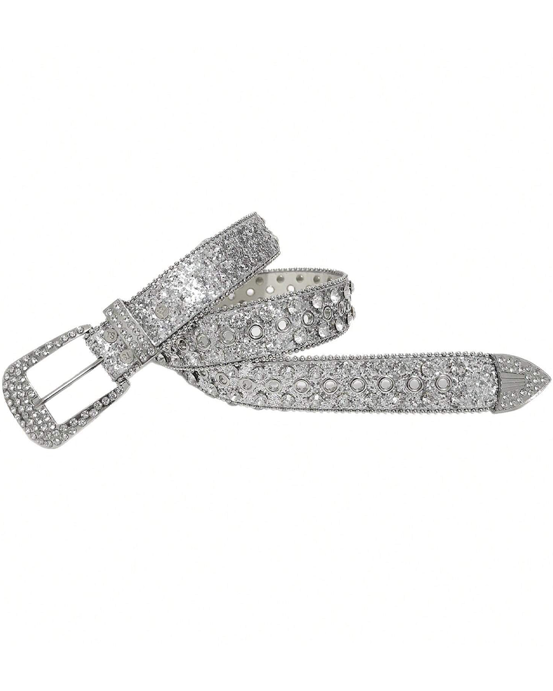 Silver rhinestone belt