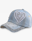 Heart rhinestone cap