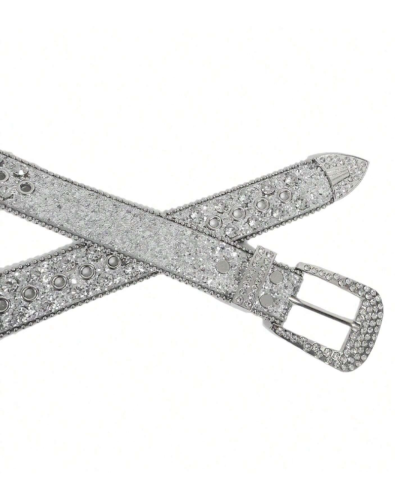 Silver rhinestone belt