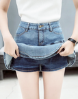 Short denim skirt