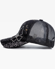 Women's cap with rhinestones