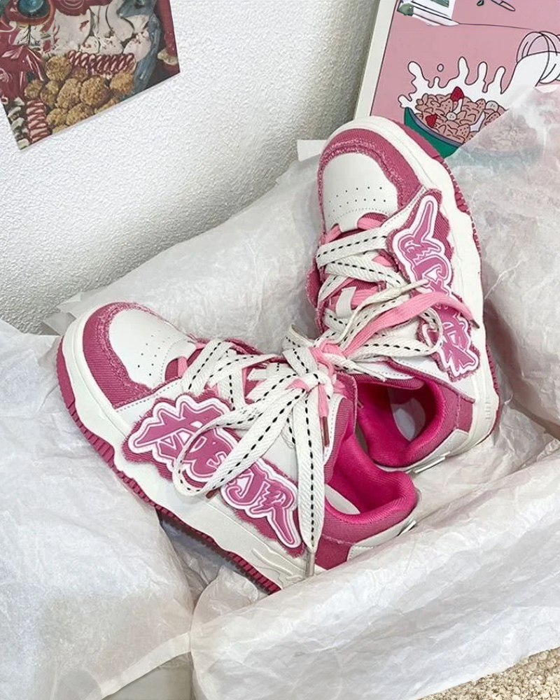 Women&#39;s pink sneakers