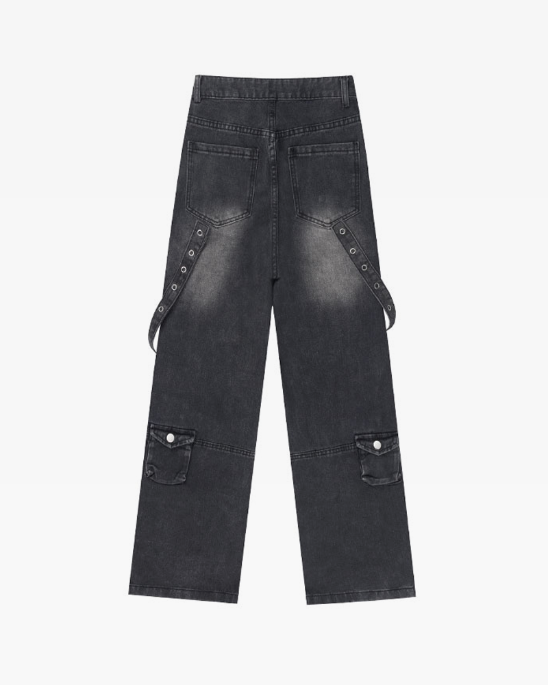 Black cargo jeans for women