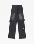 Black cargo jeans for women