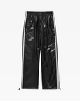 Faux leather jogging pants